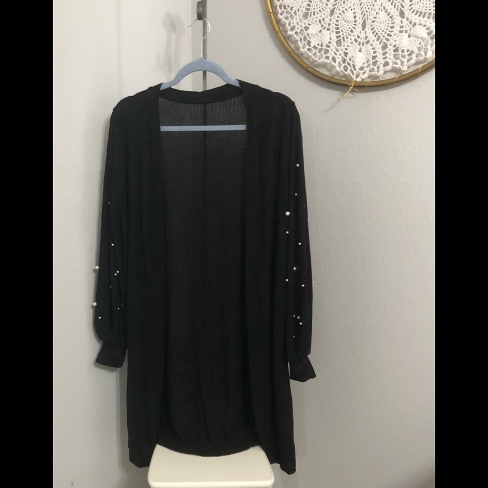 Long black cardigan
